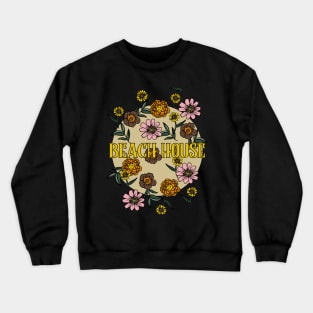 Beach House Name Personalized Flower Retro Floral 80s 90s Name Style Crewneck Sweatshirt